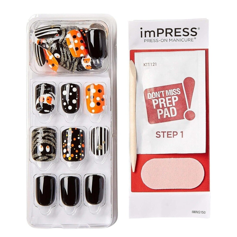 3x Kiss Halloween Special Design Nails Lot Glow Voguish Short Square Candy Corn - Picture 4 of 12